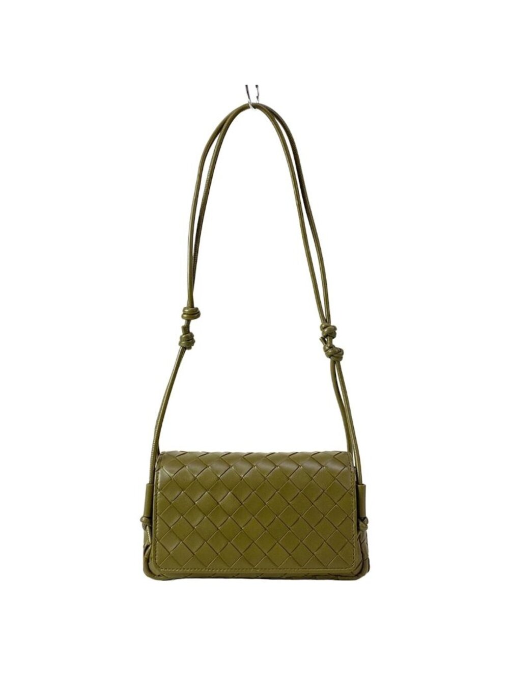 Bottega Veneta Shoulder Bag Intrecciato Khaki Leather